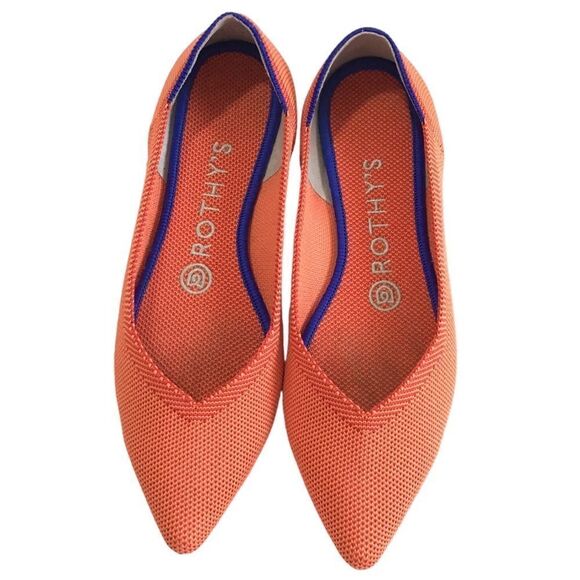 ROTHY’S The Point Persimmon Ballet Flats Size 6 1/2 - Picture 1 of 12